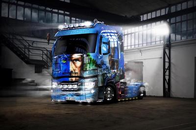 Ist ebenfalls in Halle 2 zu finden - der bekannte Showtruck "Renault Trucks T Avatar" der Firma Talmon Transporte