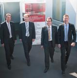Der Vorstand der inconso AG (v.l.): Wilfried Pfuhl, Dr. Gerd Wintermeyer, Bertram Salzinger und Thomas Gries