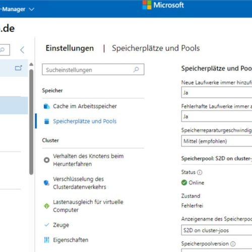 Hyper-V-Cluster mit Windows Server 2025 und Storage Spaces Direct