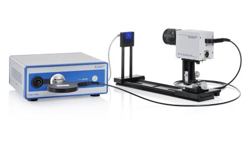 Einfacher Messaufbau bestehend aus der Teleskopoptik TOP 150-BLH und dem Spektralradiometer CAS 140D für die direkte spektrale Strahldichtemessung zur Bestimmung der BLH-Gefährdung