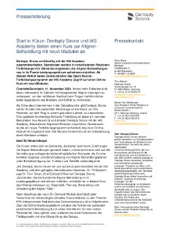 Dentsply Sirona_PM_Start in Kürze - Dentsply Sirona und IAS Academy bieten einen Kurs zur Aligne.pdf