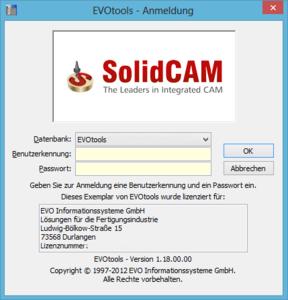 Werkzeugverwaltung EVOtools als spezielle SolidCAM-Edition