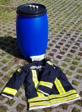 Versuchsanordnung Asbest-Analyse Feuerwehrbekleidung