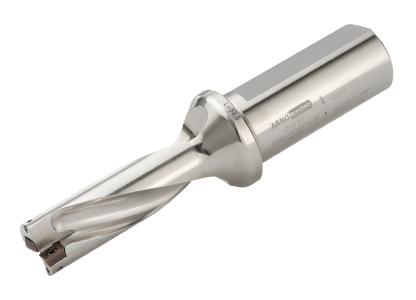 Bild Nr. 09-01 AO_AKB.jpg. ARNO short-hole drill, available for diameter 14-55 mm and drilling depth up to 5xD, with optimized swarf chambers which extend right up drill collar.