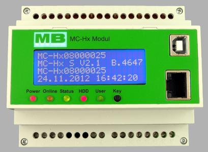 Das mit einer Übertemperatur-Sicherung ausgestattete Datenlogger-Modul des MC-Hx-Systems von MB DataTec passt auf jede DIN-Hutschiene