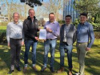 Dr. Christof Riewenherm (INEOS), Christian Knollmann (Braskem), Markus Richter (Shell), Antonie Ling (Lyondellbasell) und Daniel Wauben (ChemCologne)