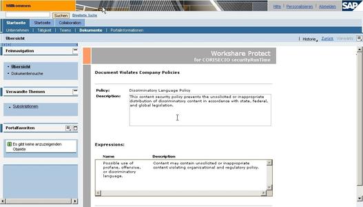 Screenshot – Seamless Integration in SAP Enterprise Portal