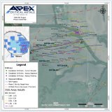 Abbildung 1: Phase-II-Bohrungen 2026 auf dem Projekt Rift mit dem Standort und den Analyseergebnissen der Bohrlöcher RIFT26-020, RIFT26-021, RIFT26-022, RIFT26-023 und RIFT26-024 (hierin gemeldet), zusammen mit laufenden und abgeschlossenen Bohrlöchern und historischen Bohrlochstandorten.