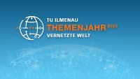 Logo des Themenjahrs 2022 der TU Ilmenau „Vernetzte Welt“ 