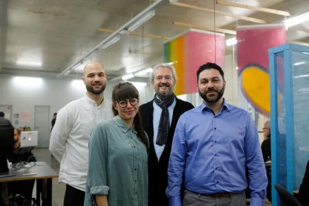 Die Gründer der HafvenXmayato Data Science Foundry v.l. Jonas Lindemann, Pauline Raczkowski (beide Hafven) sowie Dr. Marcus Dill, Pedram Shahlaifar (beide mayato)