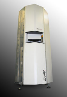 Der Tower ist ein Lagersystem für SMD-Bauteilrollen und -paletten.
