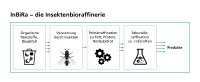 InBiRa, eine neue Insekten-Bioraffinerie, setzt organische Reststoffe und Bioabfälle als wertvolle Rohstoffe ein und wandelt sie in technisch nutzbare höherwertige Produkte um.