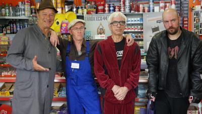 Kompletter Kiosk der Kompetenz: Ralf und Maxwell Richter, Tom Gerhardt und Peter Nottmeier gehören zur Besetzung des neuen TAROX-Film