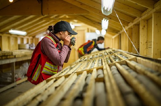 American West Metals - Storm Project team geologists Rachel Borg and Jordan Mathieu review drill.png