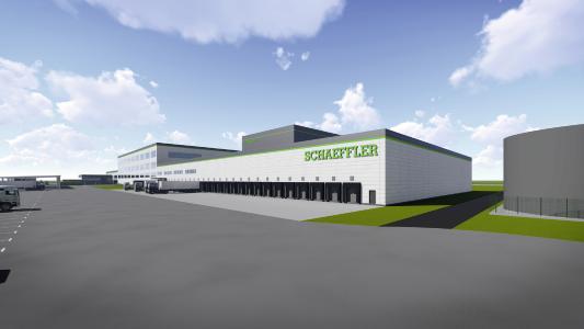 Dematic stattet das neue Ersatzteilzentrum der Schaeffler AG in Sachsen-Anhalt mit Regalbediengeräten, Fördertechnik und einem Multishuttle-System aus / Foto: Dematic