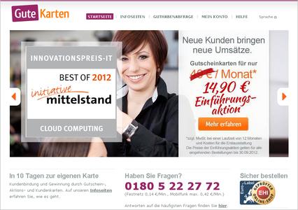 Kundenbindung in der Cloud: www.gute-karten.de zählt zu den Top 20 IT-Innovationen des Jahres