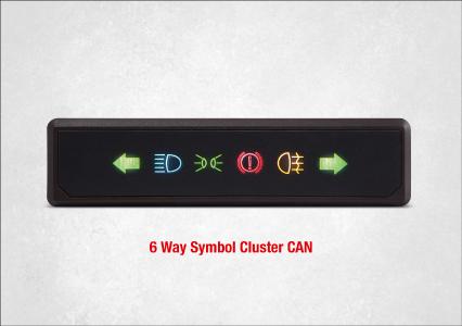 Anzeigemodul 6 Way Symbol Cluster CAN (Vorderseite) / Bildquelle: Würth Elektronik ICS