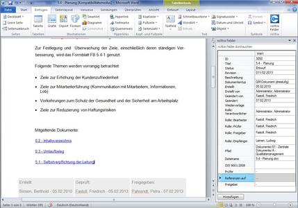Integration von Hyperlinks über das roXtra-Plugin in Word