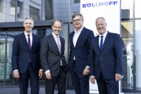 Die Unternehmensleitung der Böllhoff Gruppe (v.l.):  Dr. Jens Bunte, Michael W. Böllhoff, Wilhelm A. Böllhoff, Dr. Carsten Löffler