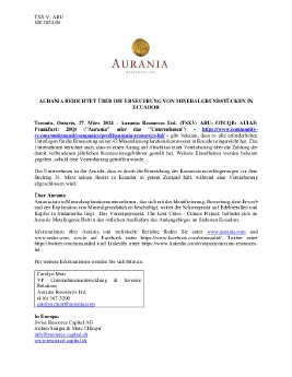 28032024_DE_ARU_Aurania Reports on Renewal of Mineral Concessions_27.3.2024 FINAL de.pdf