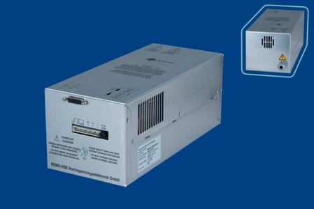The high-voltage supply module MMR-SP-400-N60-6.6m-P (60 kV, 400 W) from REMO-HSE can be controlled by a simple potentiometer as well as by a PLC or via an industrial bus.