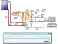 Figure 2: Analyse de la simulation enrichie d’une représentation graphique dans la dernière version Polysun: pour chaque intervalle calculé sont indiqués les débits et les températures.