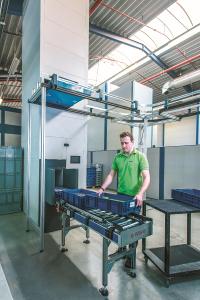 Der Kardex Remstar LT 35 als neuestes Produkt der Produktfamilie Vertical Buffer Module war Teil der Livepräsentation von Kardex Remstar und Kardex Mlog auf der LogiMAT 2017