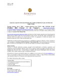 [PDF] Press Release: Aurania Grants Stock Options Including Options in Lieu of Fees to Directors