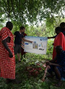 Pic 1: Phaesun Engineer Martini explains the desalination Technology to Maasai people