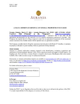 28032024_EN_ARU_Aurania Reports on Renewal of Mineral Concessions_27.3.2024 FINAL.pdf