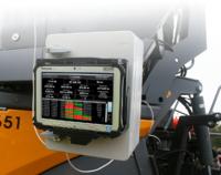 Die PxKonsole zeigt den Materialzulauf eines jeden LKW. In der neuesten Version ist die Handlungsempfehlung zur Vortriebsgeschwindigkeit des Fertiger integriert. Zu sehen oben in der Mitte.