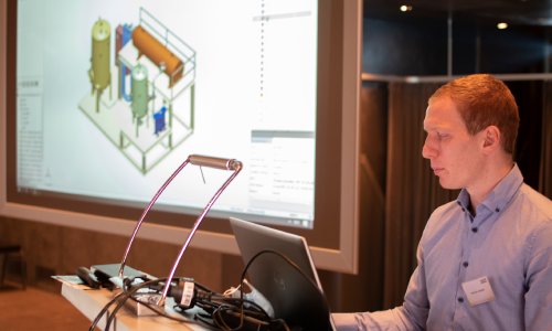 Michael Grüber presented the Smap3D Plant Design software solution.
