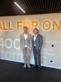 Thomas Herbst, founder and managing director of the apsolut group, and Michael Zitz, CEO of the All for One Group, at the All for One headquarters