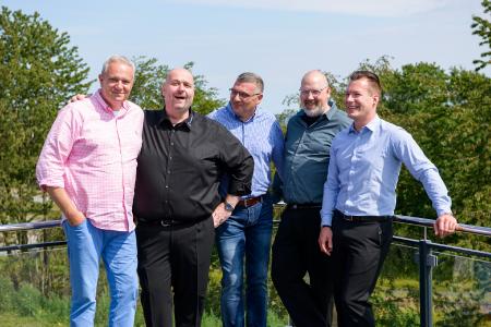 Entscheider mit Vision - v.l.n.r.: Matthias Holz ( GF NORDLAND), Reiner Matthiessen ( GF m2solutions), Thomas Käselau ( GF NORDLAND), Mirko Müller und Lukas Stockmann ( beide GF m2solutions).