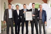 Oliver Vallant, Senior Strategic Partner Manager bei HDS, Andreas Müller, Director Services, Partner & Operations bei HDS, Sven Eichelbaum, Geschäftsführer der SVA, Holger Fröhlich, HDS Alliance Management & Business Development bei SVA, und Eric Wenig, Geschäftsführer HDS Deutschland