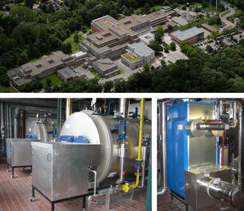 Die moderne Loos-Dampfkesselanlage mit nachgeschalteten Edelstahl-Brennwertwärmetauschern sorgt für eine effiziente Energiebereitstellung im Klinikum Itzehoe